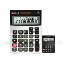 Calculadora de oficina de 12 dígitos de doble potencia con panel de metal (LC22632)